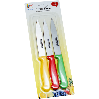 Set 3 cutite cu maner color 21 cm